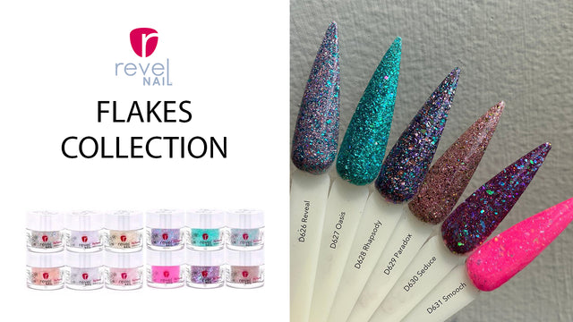 Revel Flakes: 12 Shimmery Dip Powder Shades