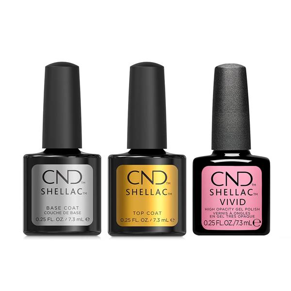 CND - Shellac Vivid Combo - Base, Top & Blush Pink - Gel Polish at Beyond Polish