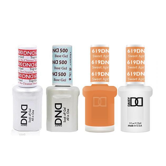 DND - #500#600 Base, Top, Gel & Lacquer Combo - Sweet Apricot - #619 - Gel & Lacquer Polish at Beyond Polish