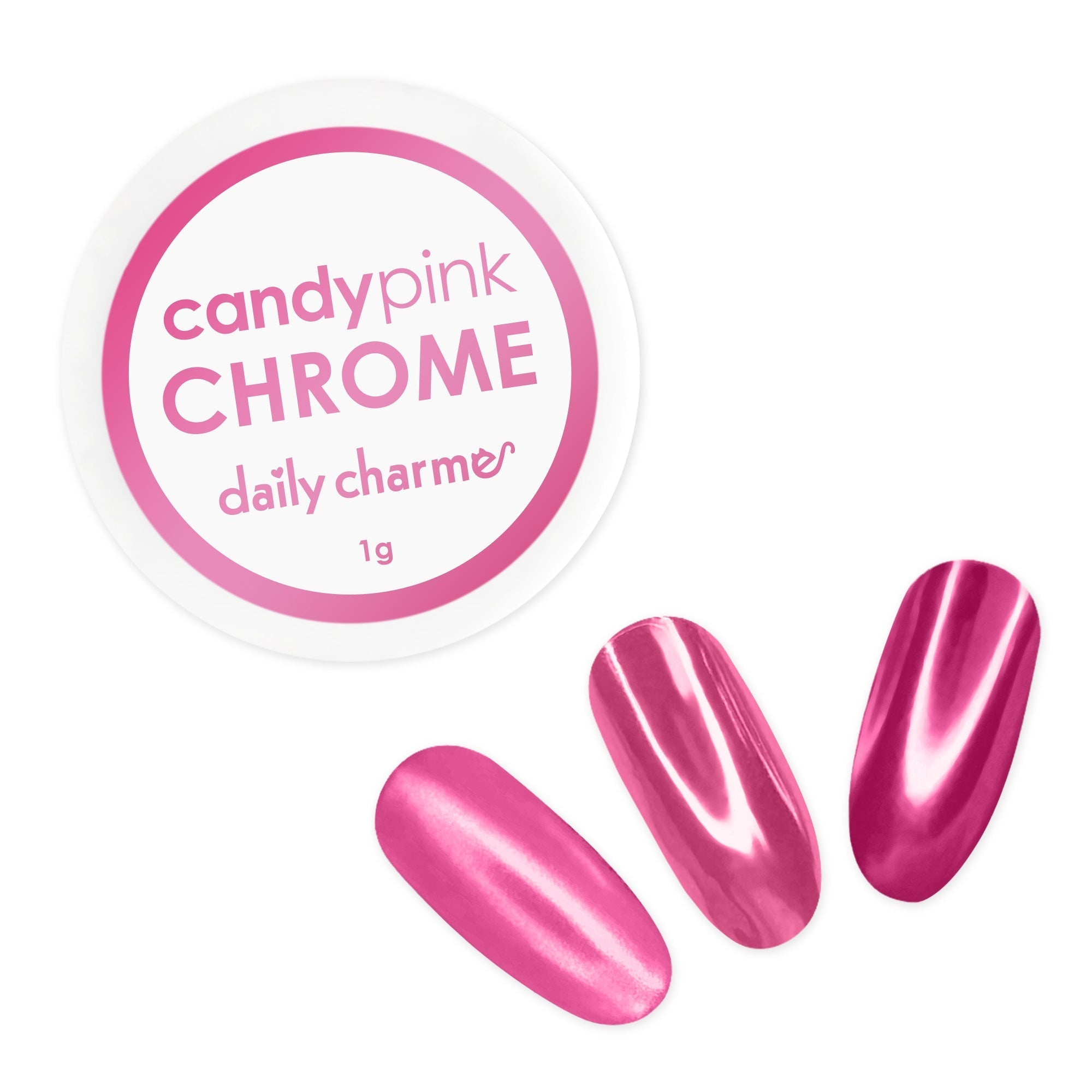 Daily Charme - Mirror Candy Pink Chrome Powder - Nail Art at Beyond Polish