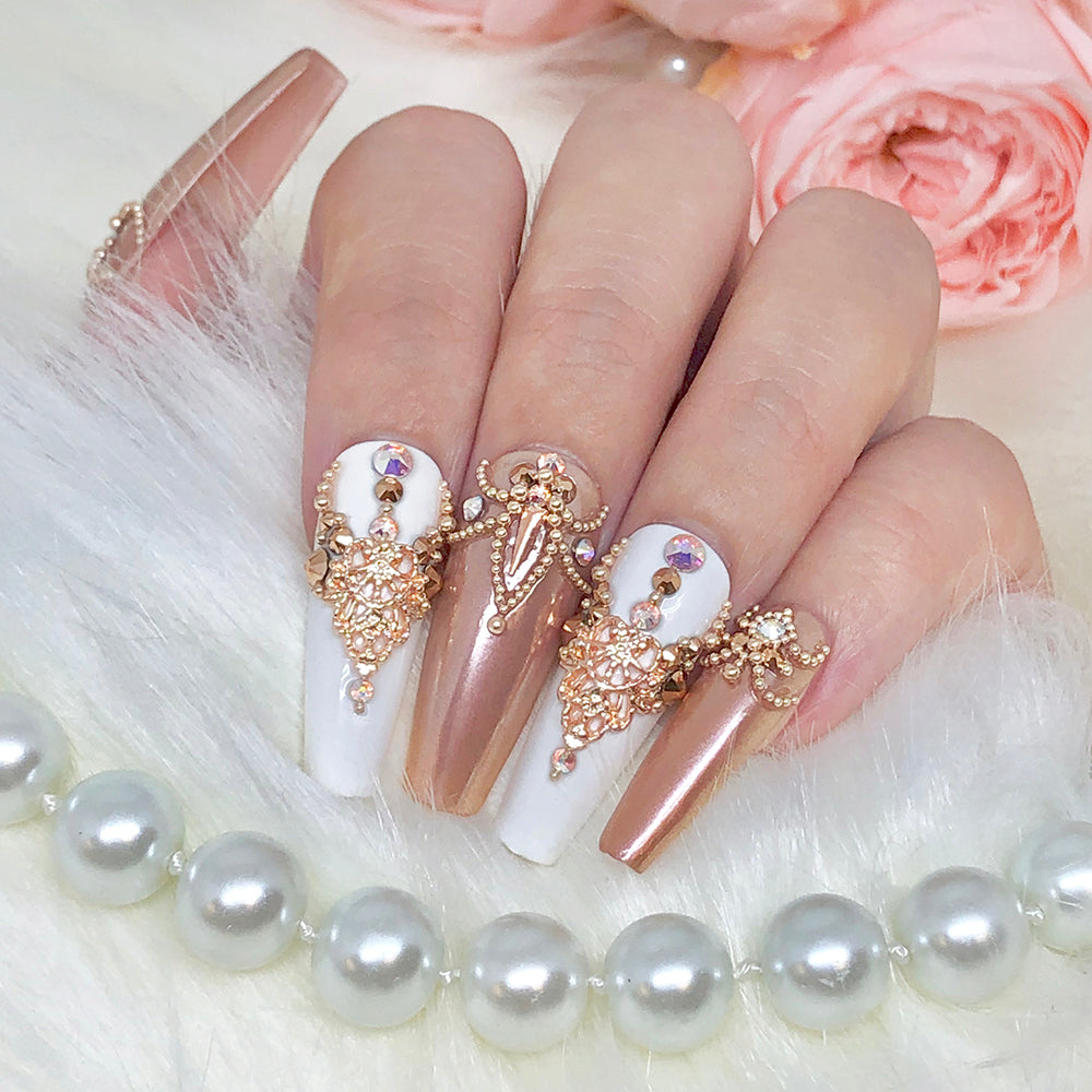 Daily Charme - Rose Gold Chrome Powder - Nail Art at Beyond Polish