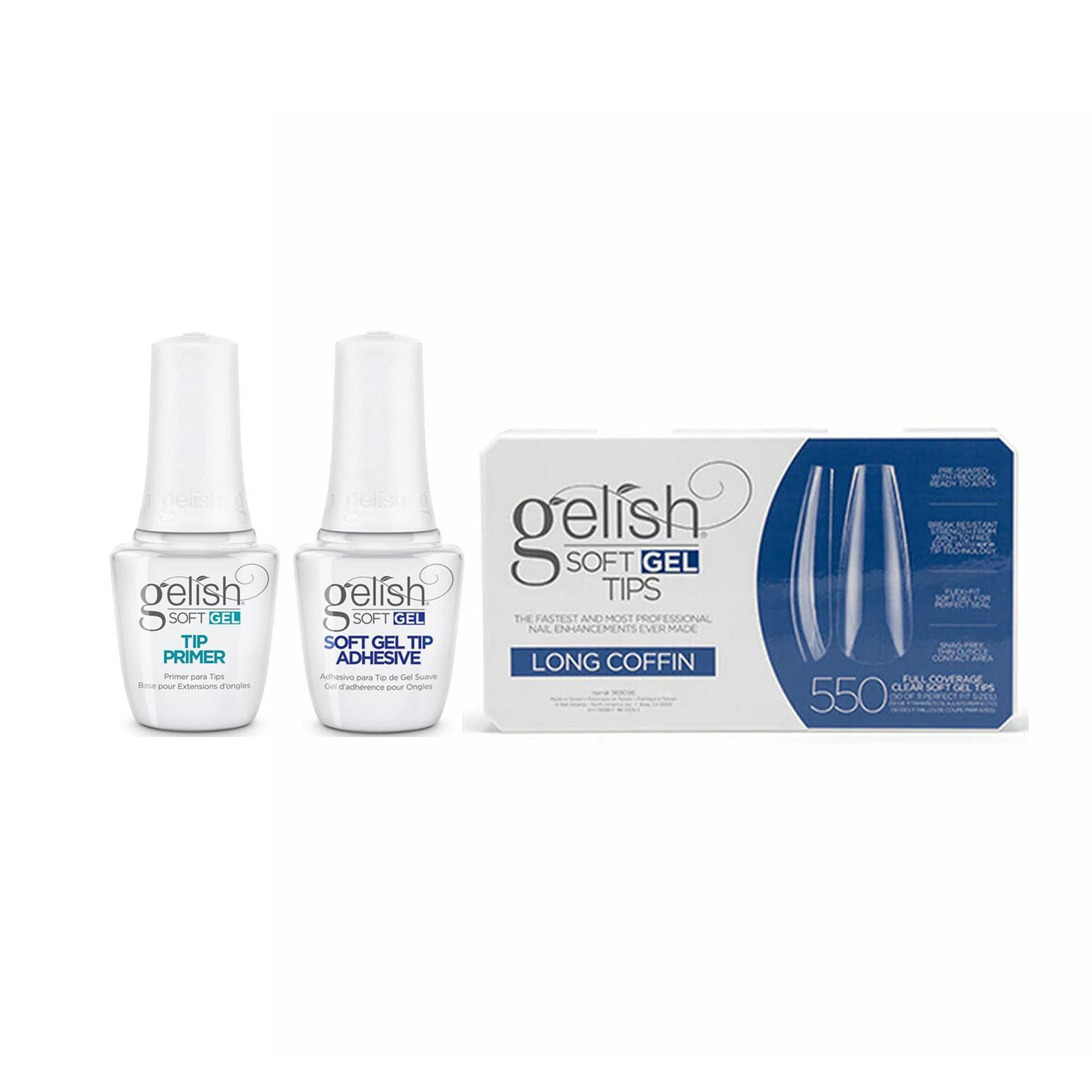 Gelish - Soft Gel Tips & Duo - Long Coffin - Nail Extensions at Beyond Polish