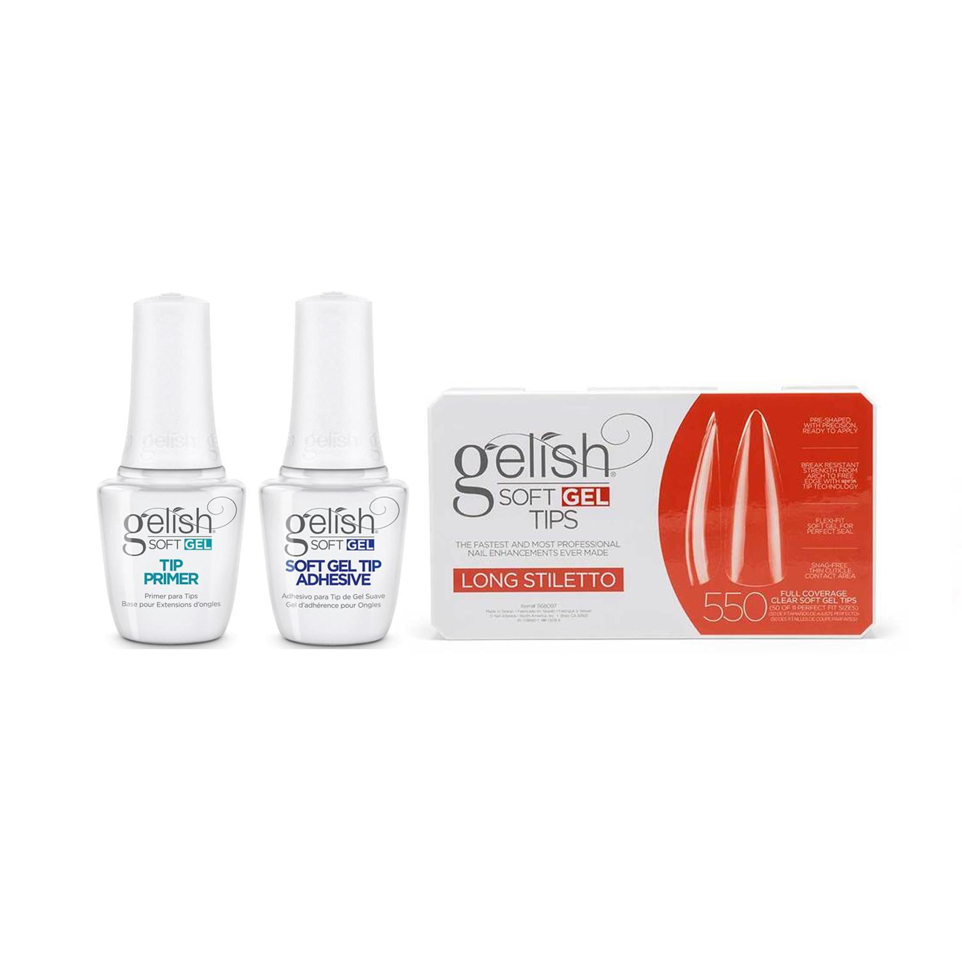 Gelish - Soft Gel Tips & Duo - Long Stiletto - Nail Extensions at Beyond Polish