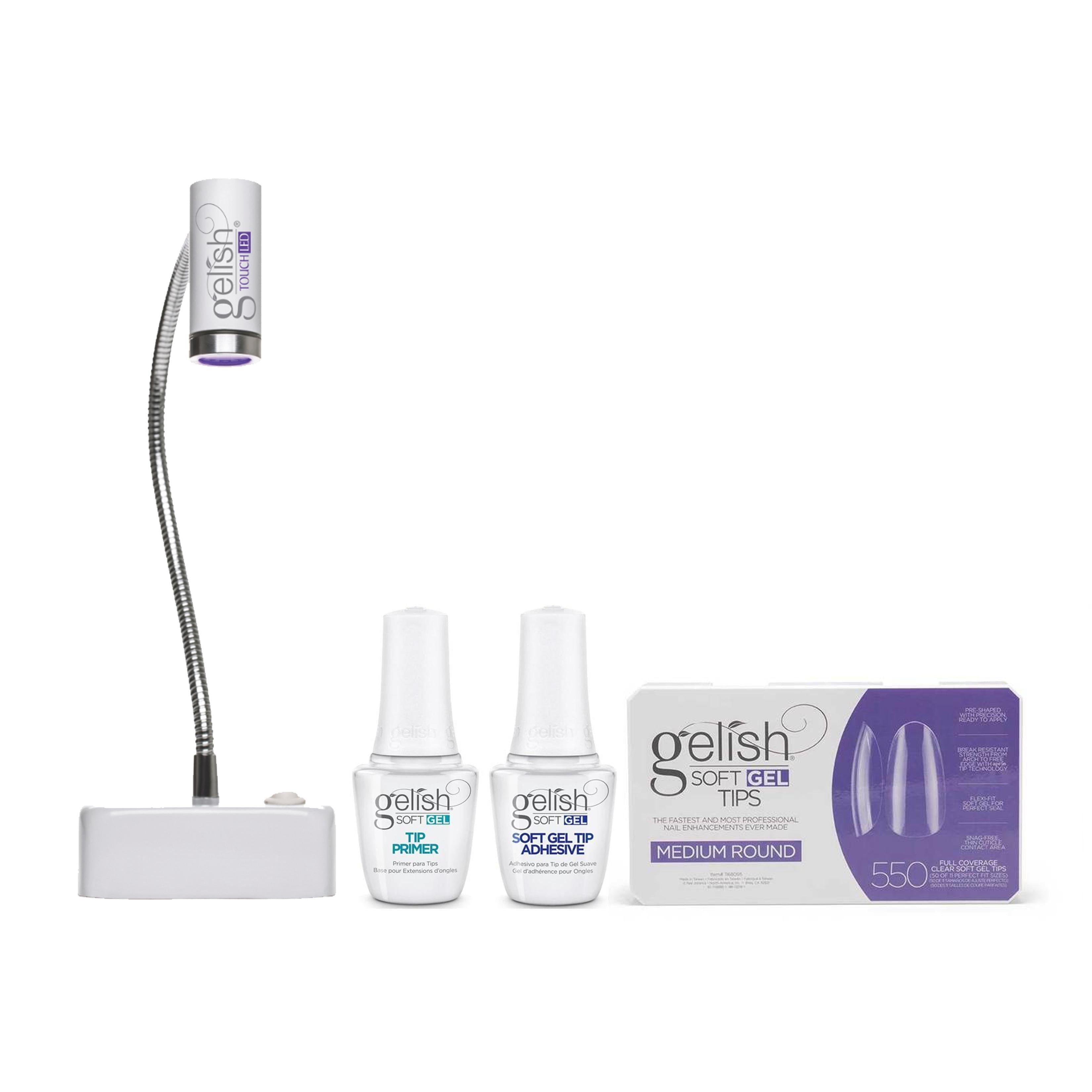 Gelish - Soft Gel Tips & LED Light Kit - Medium Round - Nail Extensions at Beyond Polish