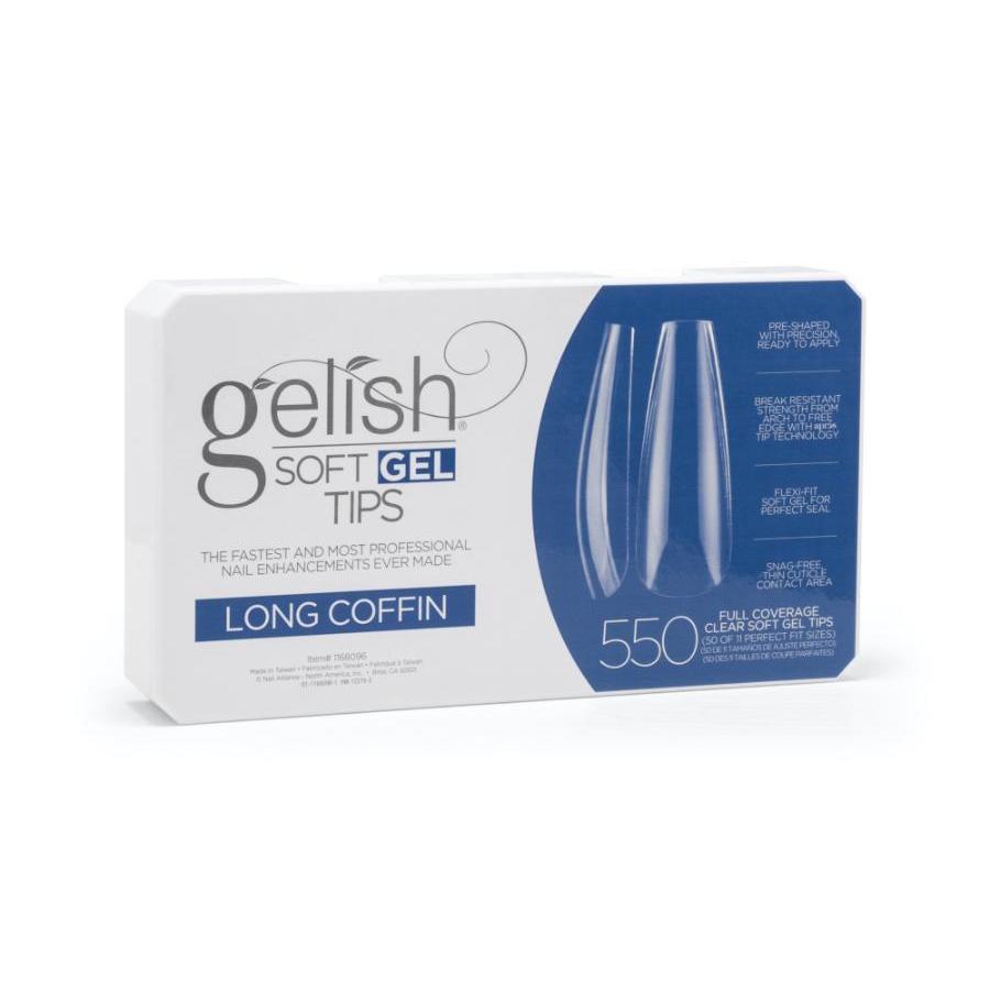 Gelish - Soft Gel Tips - Long Coffin 550CT - Nail Extensions at Beyond Polish