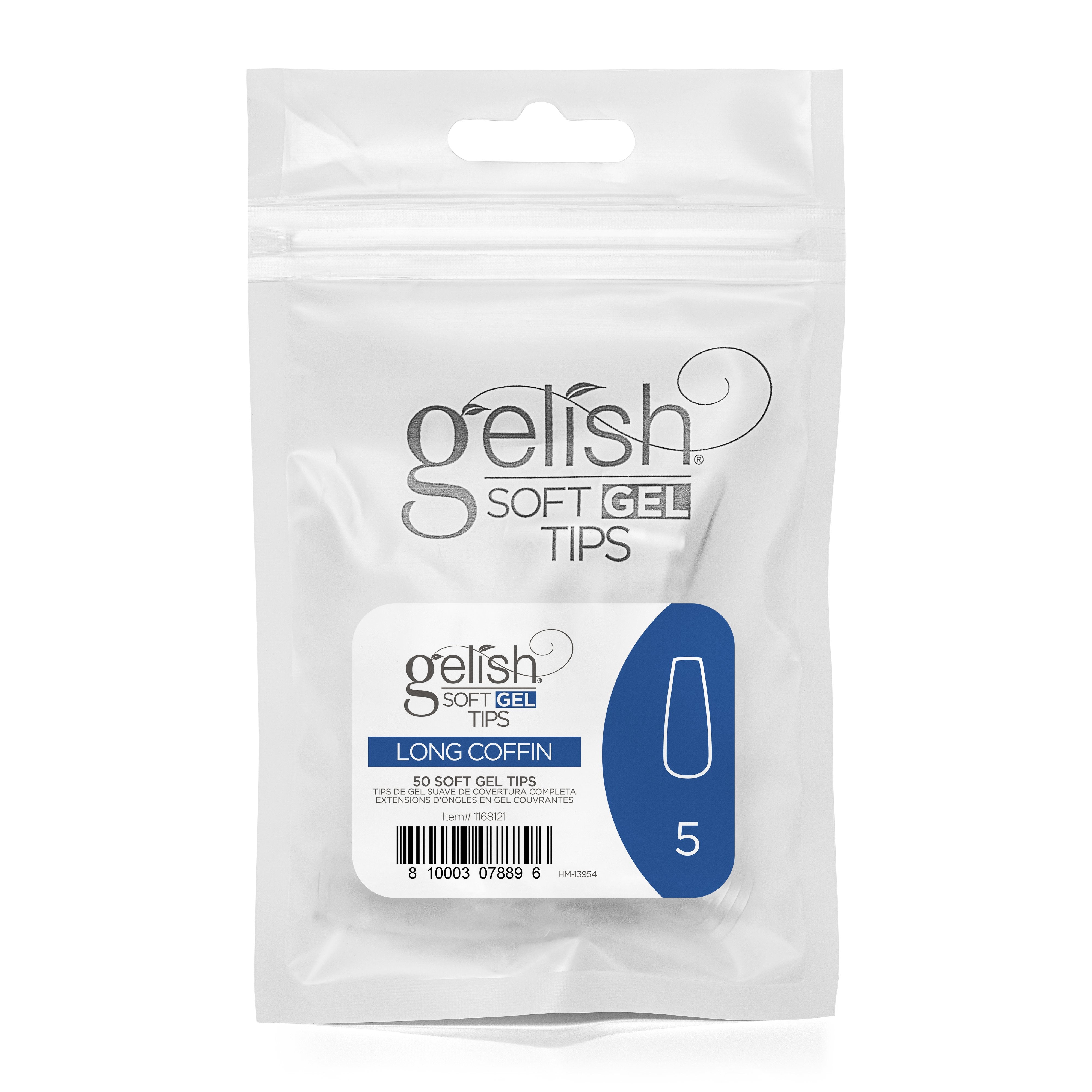 Gelish - Soft Gel Tips - Long Coffin Size 5 50CT Refill - Nail Extensions at Beyond Polish