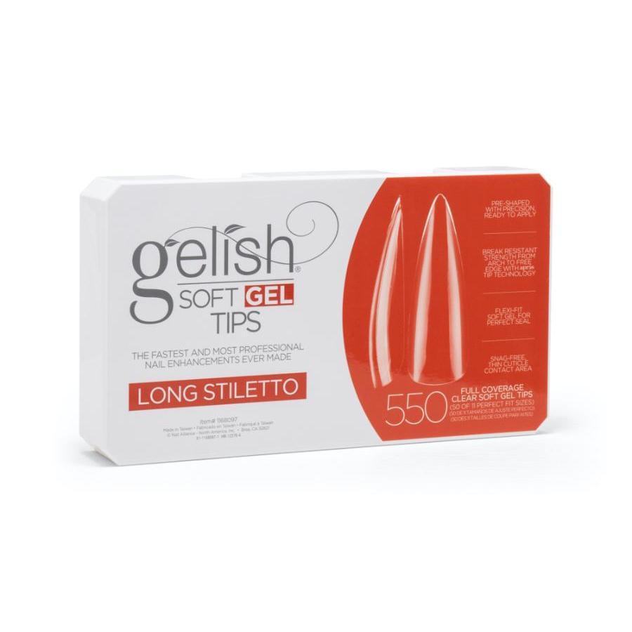 Gelish - Soft Gel Tips - Long Stiletto 550CT - Nail Extensions at Beyond Polish