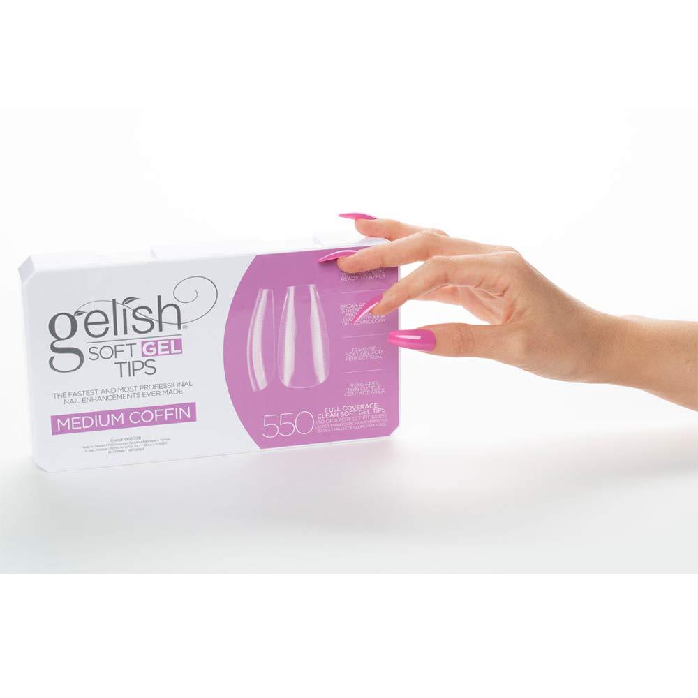 Gelish - Soft Gel Tips - Medium Coffin 550CT - Nail Extensions at Beyond Polish