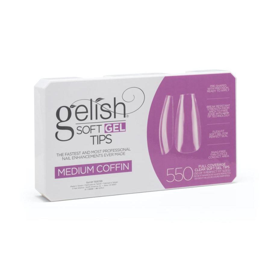 Gelish - Soft Gel Tips - Medium Coffin 550CT - Nail Extensions at Beyond Polish