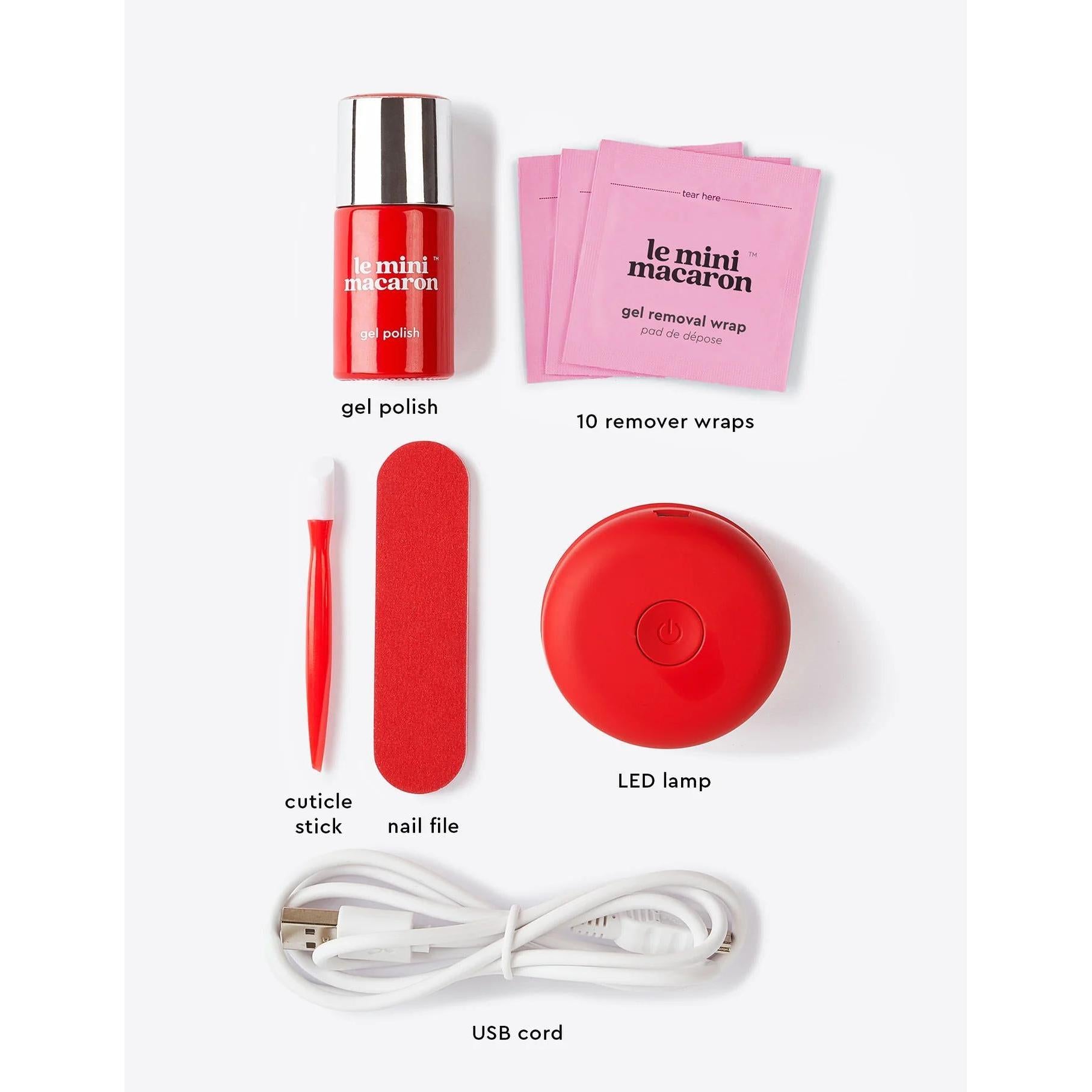 Le Mini Macaron Gel Manicure Kit - Cherry Red - Gel Polish at Beyond Polish
