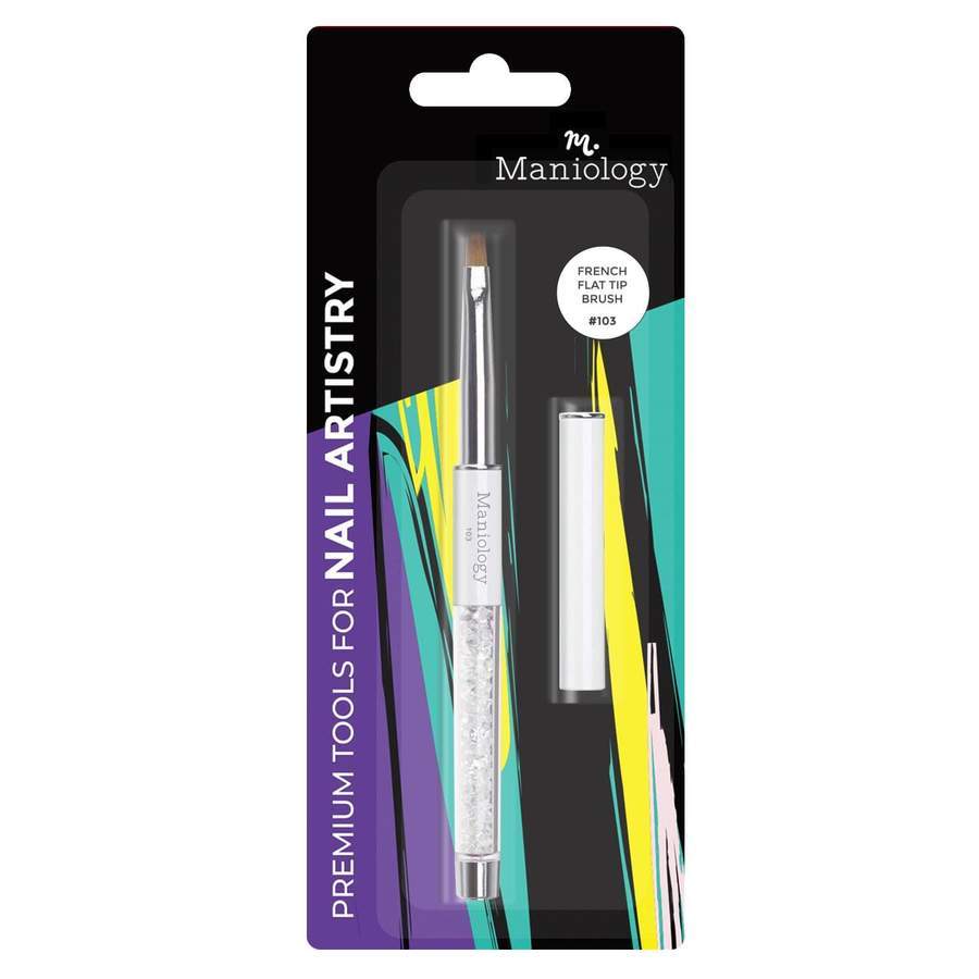 Maniology - Nail Tool - Premium Nail Art Manicure Brush - French Flat Tip Brush #103 - Manicure & Pedicure Tools at Beyond Polish