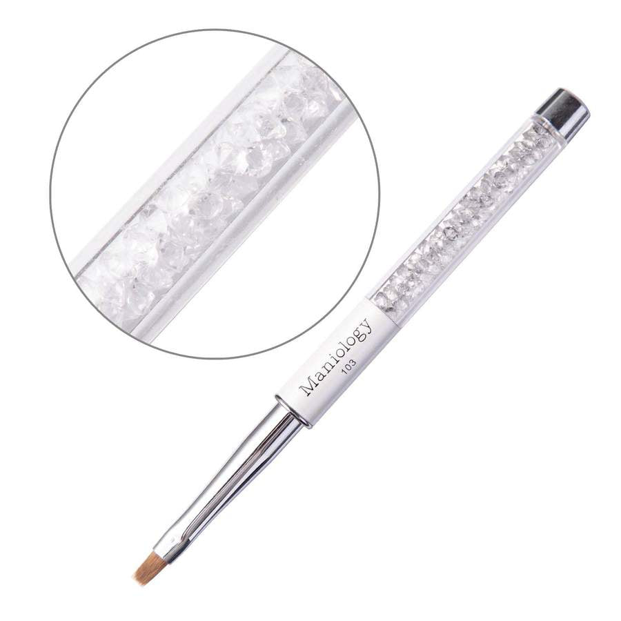 Maniology - Nail Tool - Premium Nail Art Manicure Brush - French Flat Tip Brush #103 - Manicure & Pedicure Tools at Beyond Polish