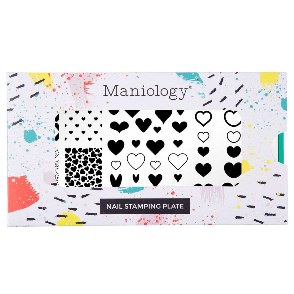Maniology - Stamping Plate - Happy Hearts #M482 - Nail Art at Beyond Polish