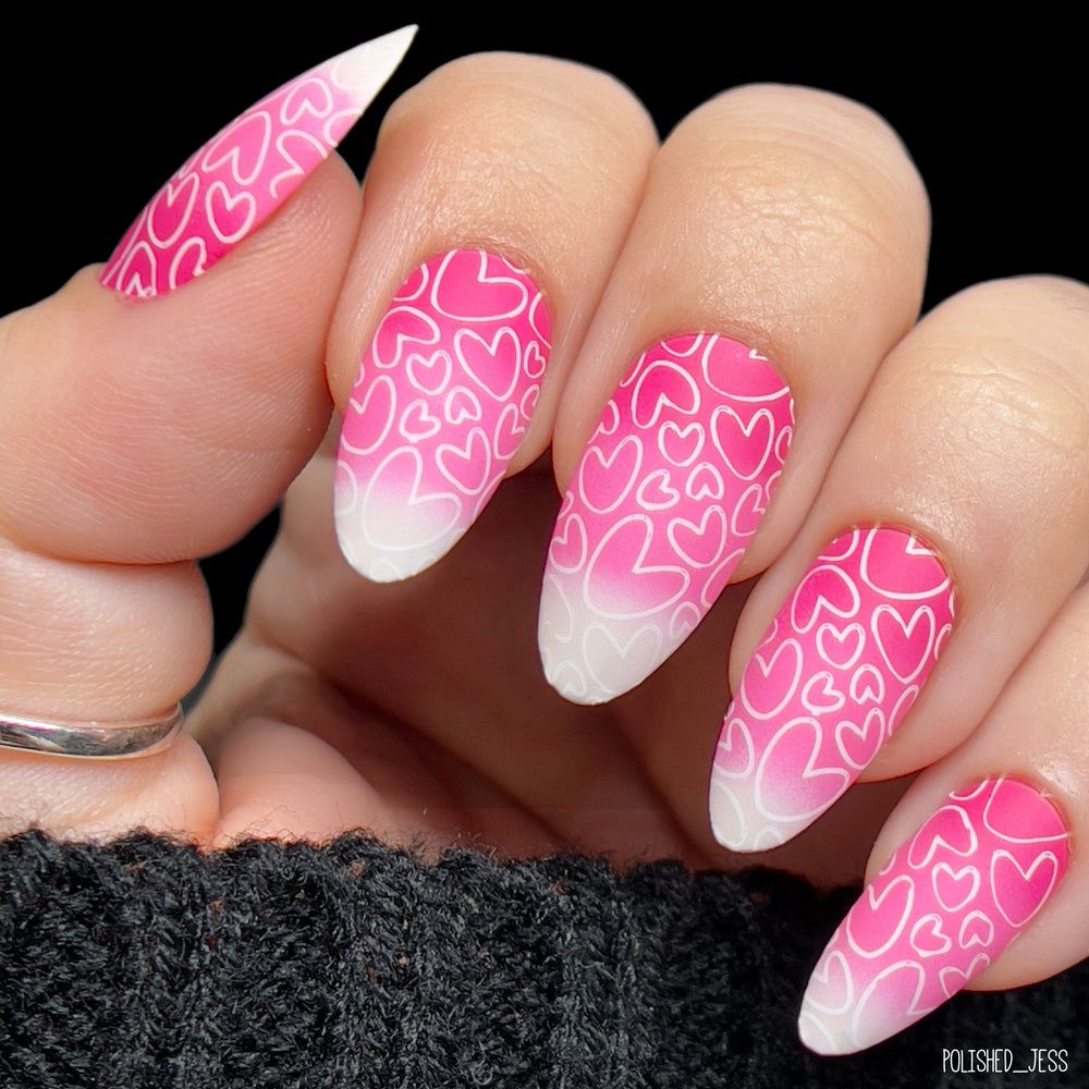 Maniology - Stamping Plate - Happy Hearts #M482 - Nail Art at Beyond Polish