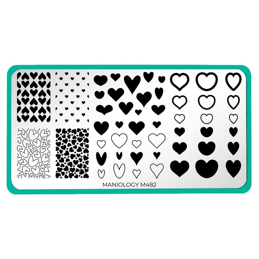 Maniology - Stamping Plate - Happy Hearts #M482 - Nail Art at Beyond Polish