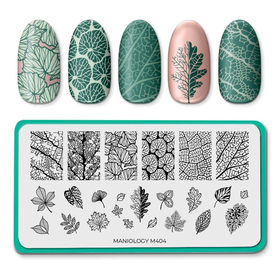Maniology - Stamping Plate - Leaf Skeletons (M404) - Nail Art at Beyond Polish