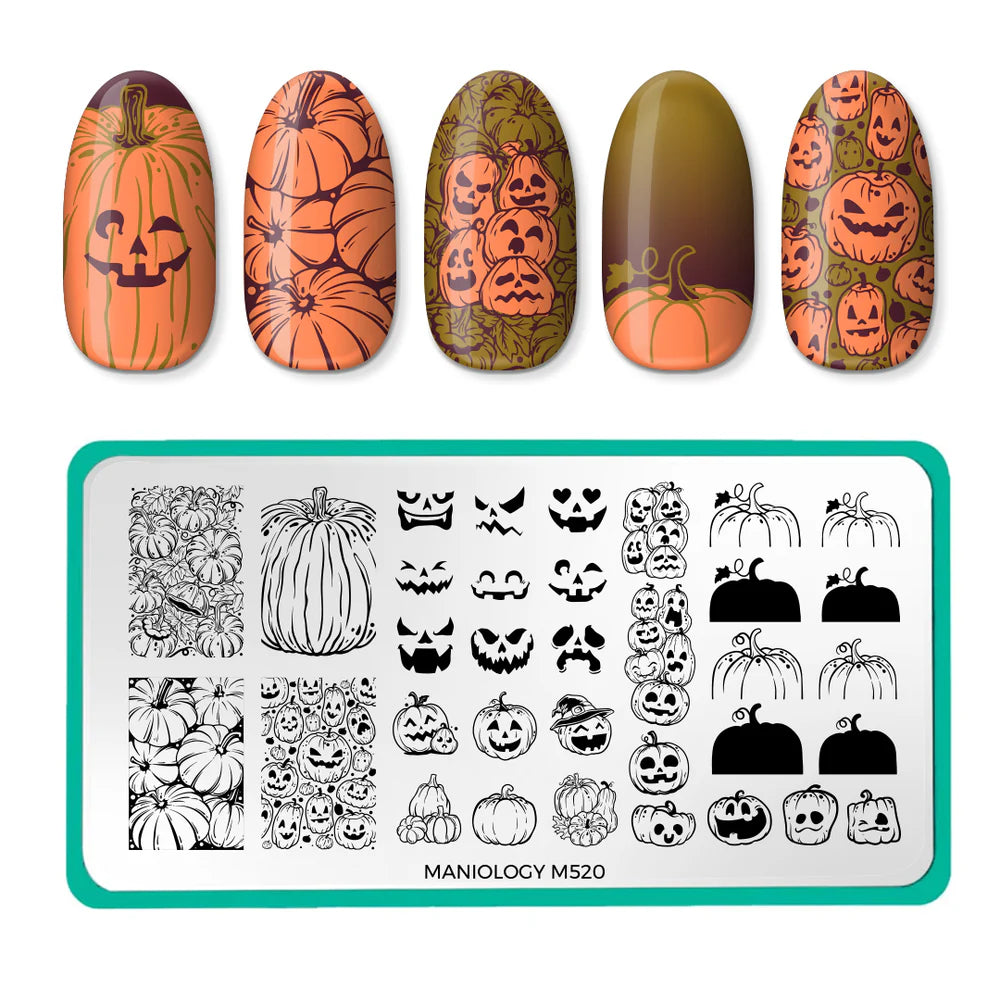 Maniology - Stamping Plate - Pumpkin Patch (M520) - Nail Art at Beyond Polish