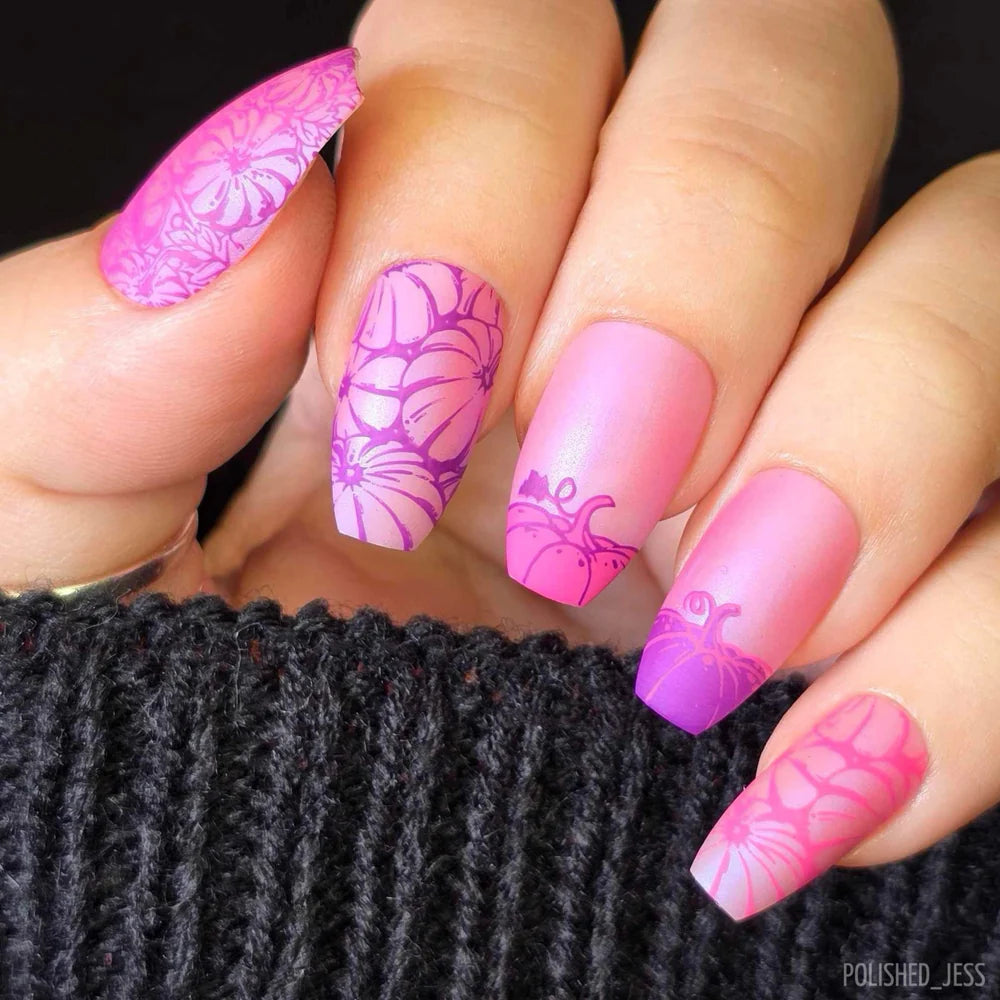 Maniology - Stamping Plate - Pumpkin Patch (M520) - Nail Art at Beyond Polish