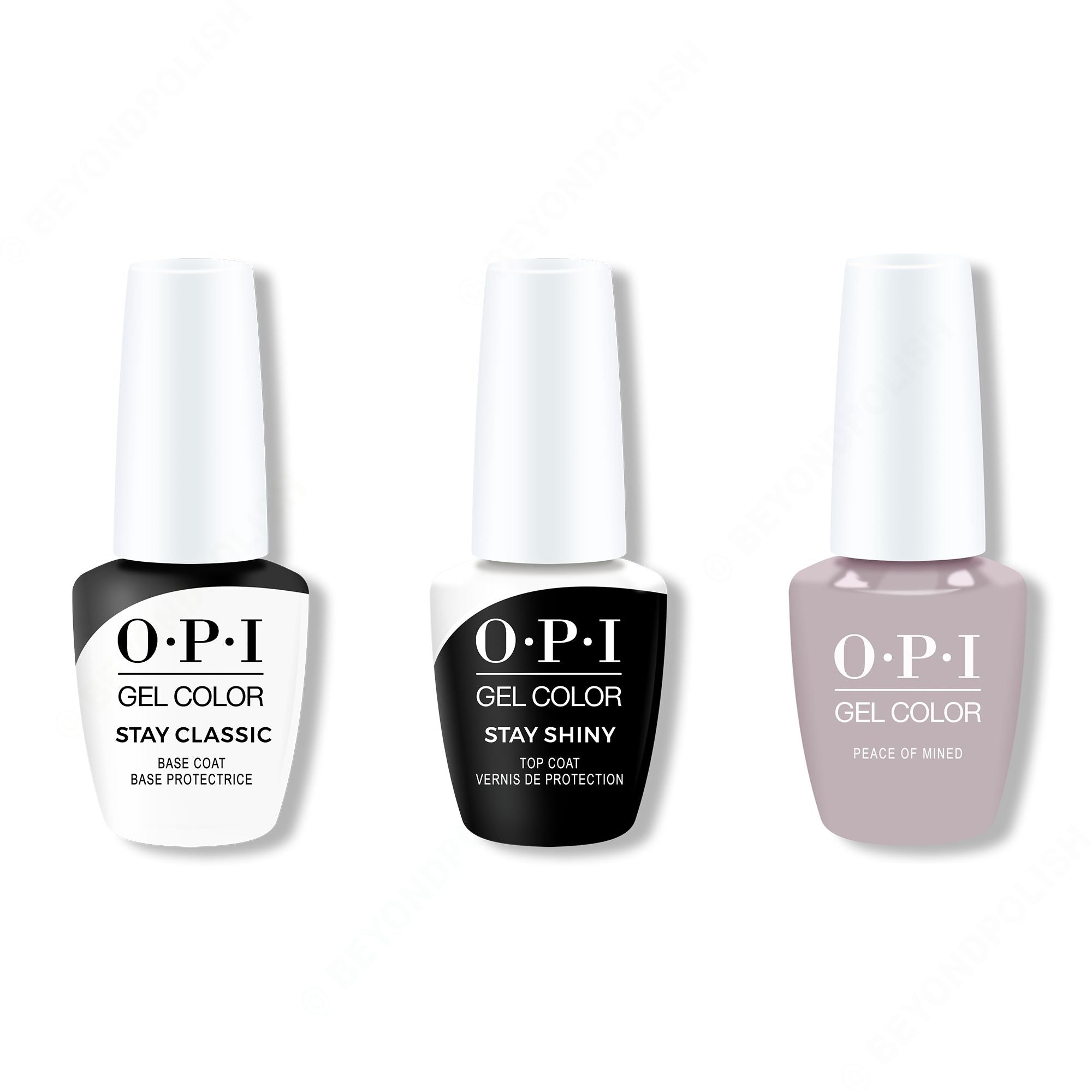 OPI GelColor Combo - Stay Classic Base, Shiny Top & Peace Of Mined - Gel Polish at Beyond Polish