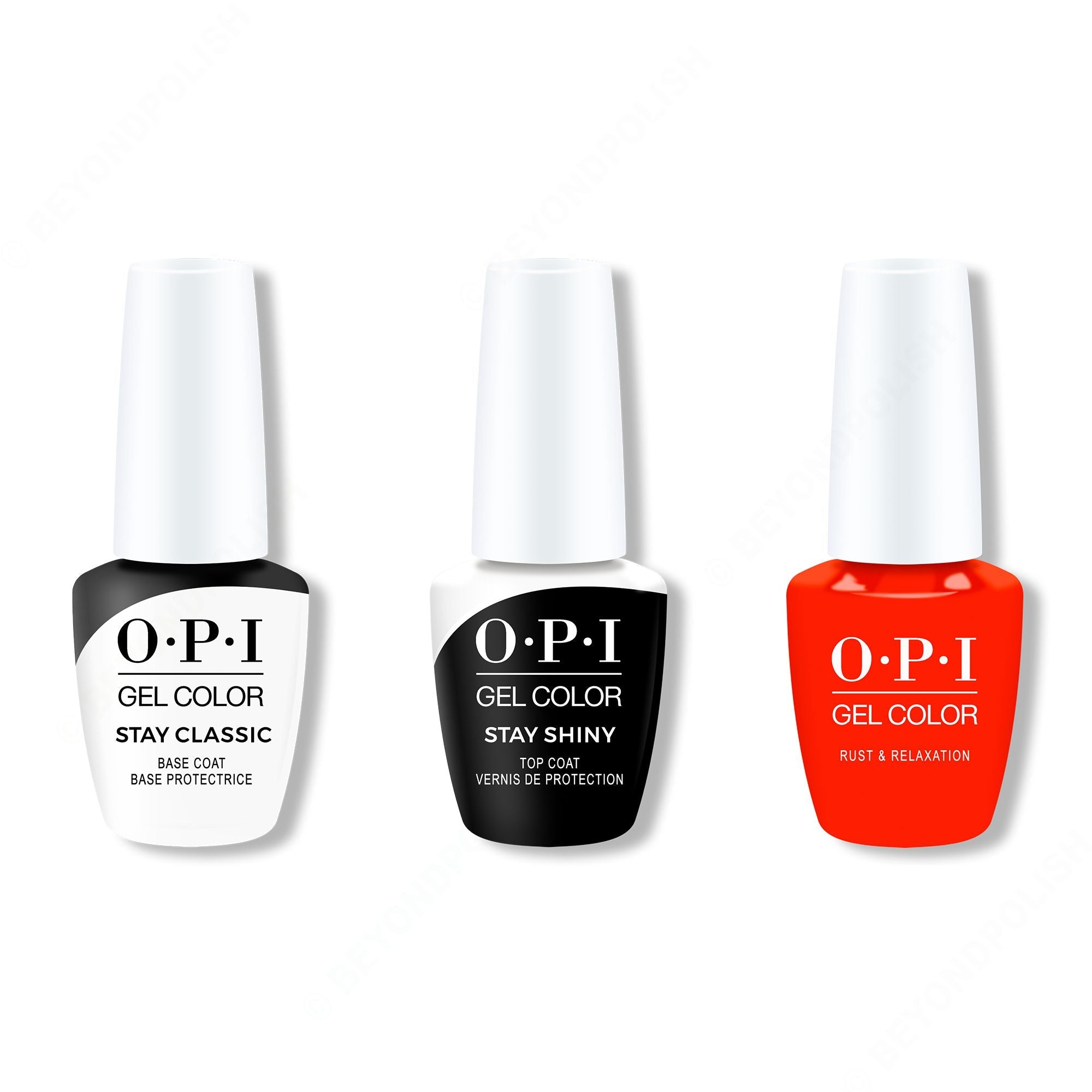 OPI GelColor Combo - Stay Classic Base, Shiny Top & Rust & Relaxation - Gel Polish at Beyond Polish