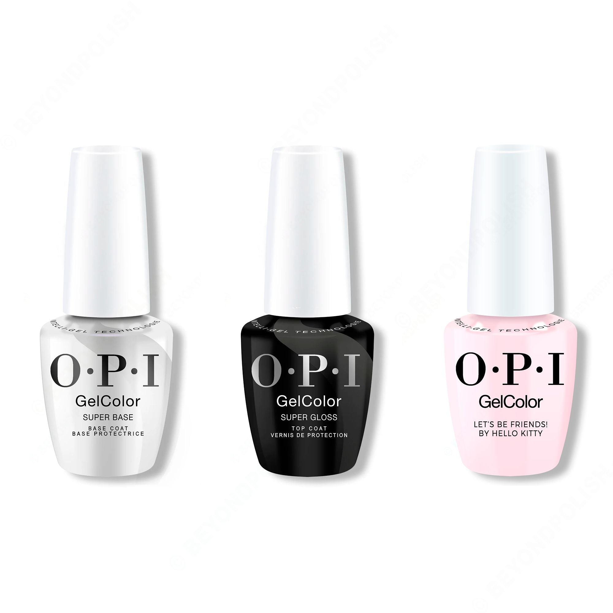 OPI GelColor Intelli-Gel Combo - Super Base Coat, Super Gloss Top Coat & Let's Be Friends! - Gel Polish at Beyond Polish