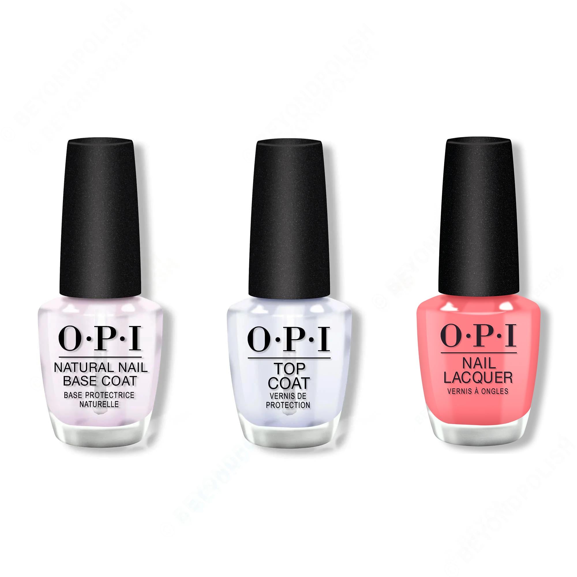 OPI - Nail Lacquer Combo - Base, Top & Bubblegum Goth - Nail Lacquer at Beyond Polish