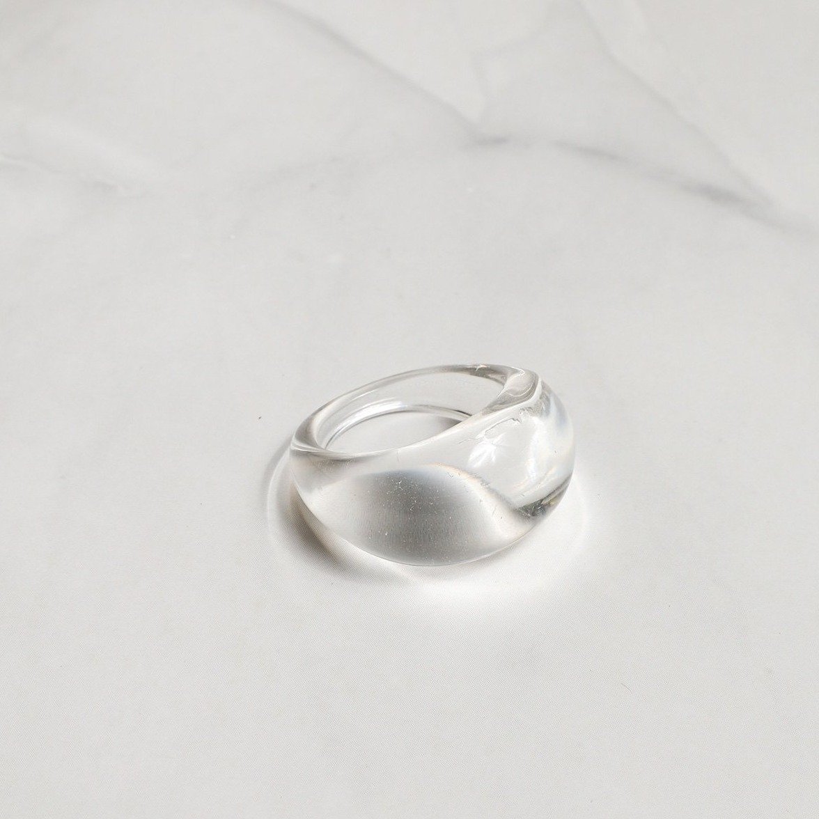 Resin Dome Ring in Clear - Rings at Beyond Polish