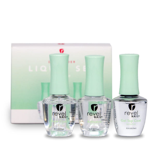 Revel Nail - Sensitive Dip Powder Liquid Set - Top & Base Coats at Beyond Polish