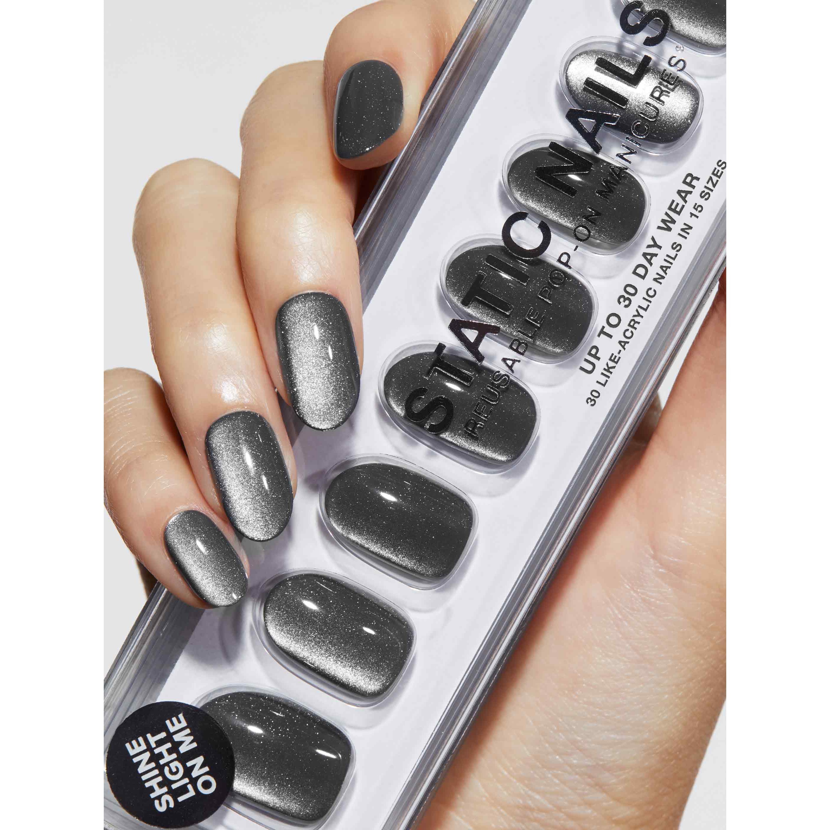Static Nails - Reusable Pop-On Manicures - Velvet Slate - Nail Extensions at Beyond Polish