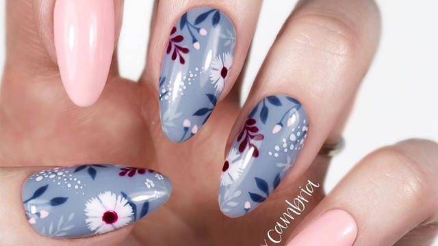 Recreate This Floral Nail Art Design By @nailsbycambia