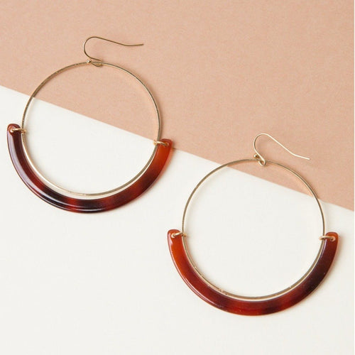 Amber Resin Hoop Earrings