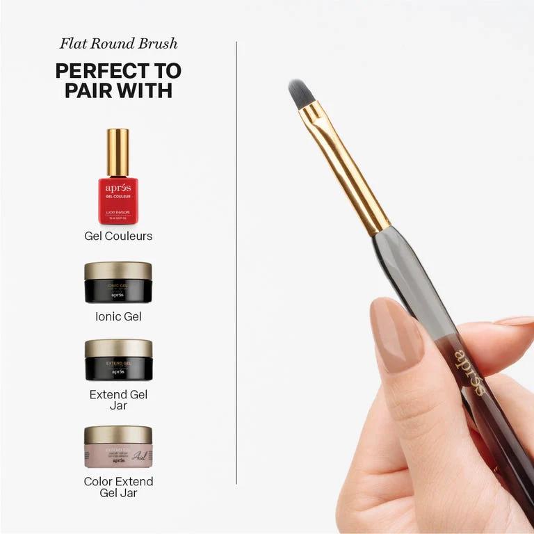 Aprés - Flat Round Brush 8Mm - Manicure & Pedicure Tools at Beyond Polish