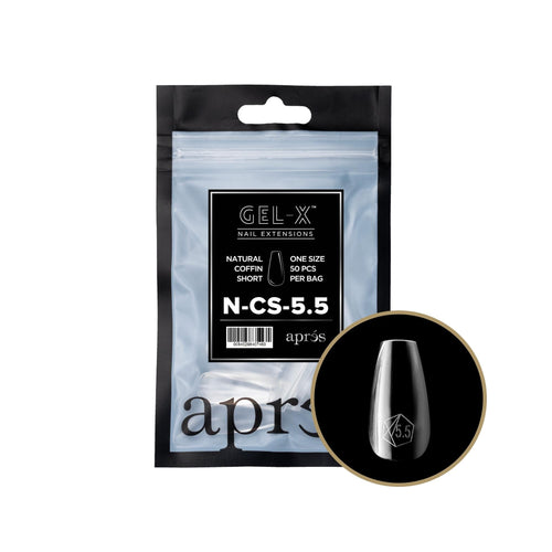 Aprés - Gel-X 2.0 Refill Bags - Natural Coffin Short Size 5.5 (50 Pcs)