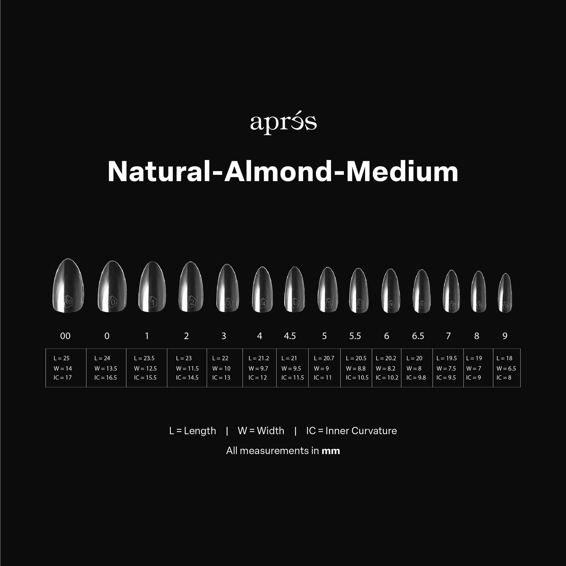 Apres - Gel-X Tips - Natural Almond Medium - Mini
(280Pcs)