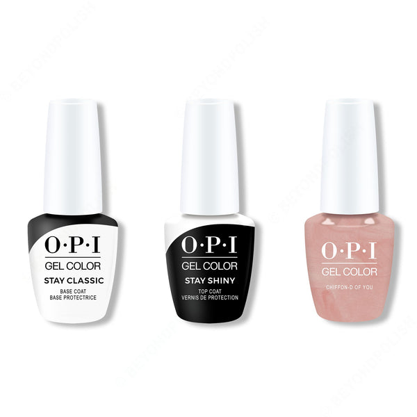 OPI - GelColor Combo - Stay Classic Base, Shiny Top & Chiffon-d of You - Gel Polish at Beyond Polish