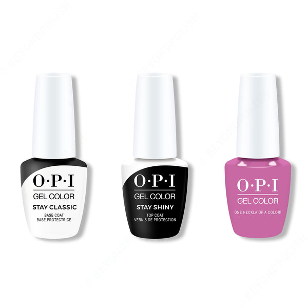 OPI - GelColor Combo - Stay Classic Base, Shiny Top & One Heckla of a Color! - Gel Polish at Beyond Polish