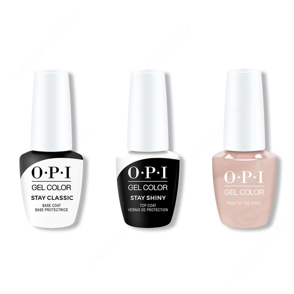 OPI - GelColor Combo - Stay Classic Base, Shiny Top & Pale to the Chief - Gel Polish at Beyond Polish