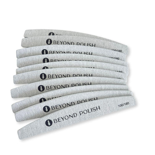 Beyond Polish - Half Moon Nail File 100/180 Grit - 10 Pc