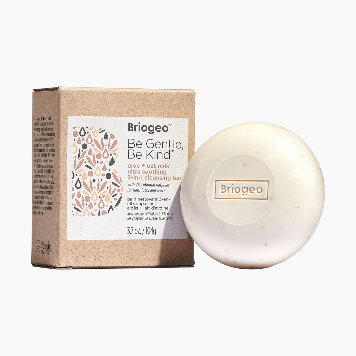 Briogeo - Be Gentle, Be Kind Aloe + Oat Milk Ultra Soothing 3-In-1 Cleansing Bar 1 oz - Hair at Beyond Polish