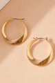 Brushed Hoop Earrings in Gold - Earrings at Beyond Polish
