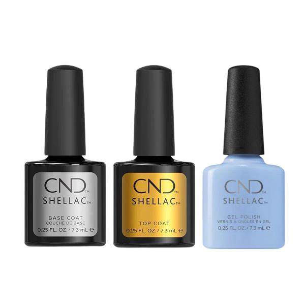 CND - Shellac Combo - Base, Top & Chance Taker - Blue Gel Polish