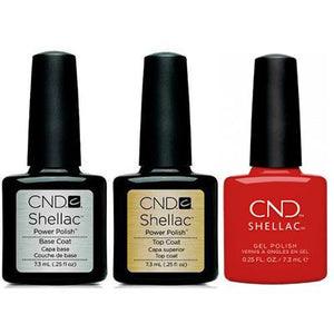 CND - Shellac Combo - Base, Top & Devil Red - Red Gel Polish - CNDS-BT ...