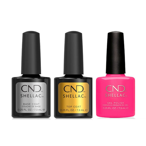 CND - Shellac Combo - Base, Top & Hot Pop Pink - Gel Polish at Beyond Polish