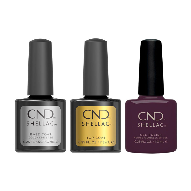 CND - Shellac Combo - Base, Top & Mulberry Tart - Gel Polish at Beyond Polish