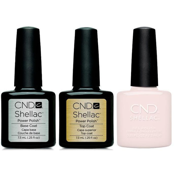 CND - Shellac Combo - Base, Top & Satin Slippers - Nude Gel Polish