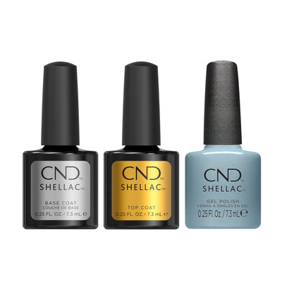CND - Shellac Combo - Base, Top & Teal Textile - Gel Polish at Beyond Polish