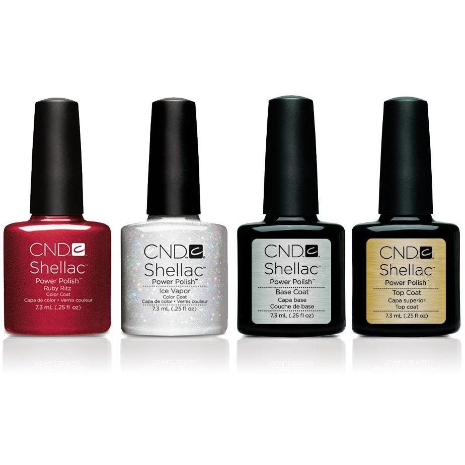 CND - Shellac Combo - Ruby Ritz & Ice Vapor with Base & Top Coat - Gel Polish at Beyond Polish