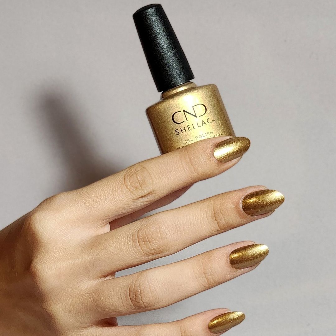 Shellac Gold Color CND - Shellac It's Getting Golder (0.25 oz) - Gold Gel Polish - CNDS ...