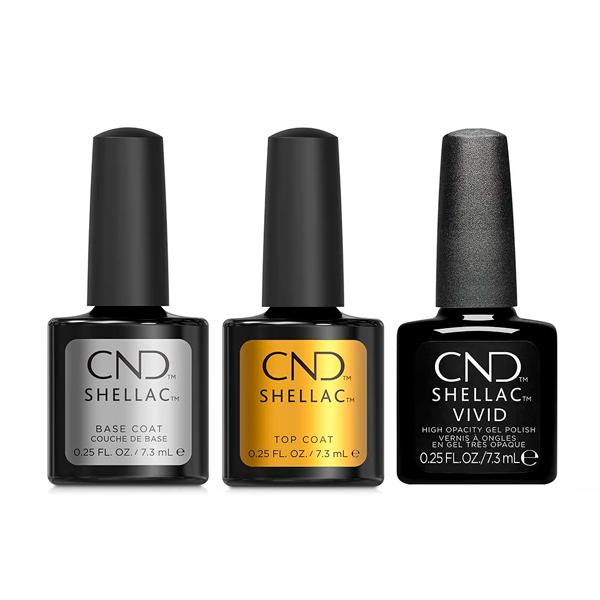 CND - Shellac Vivid Combo - Base, Top & Black Tuxedo - Gel Polish at Beyond Polish