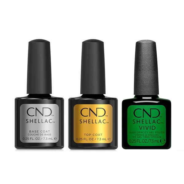 CND - Shellac Vivid Combo - Base, Top & Shamrock Green - Gel Polish at Beyond Polish